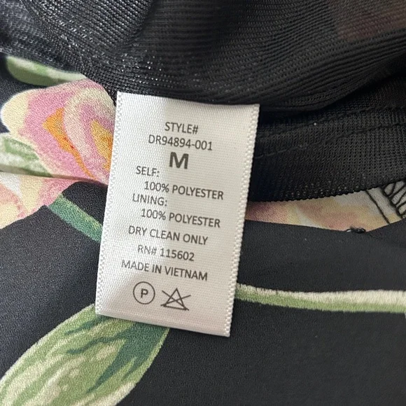 LUSH Black Floral Maxi Dress Sleeveless Women’s Size M - Picture 9 of 9